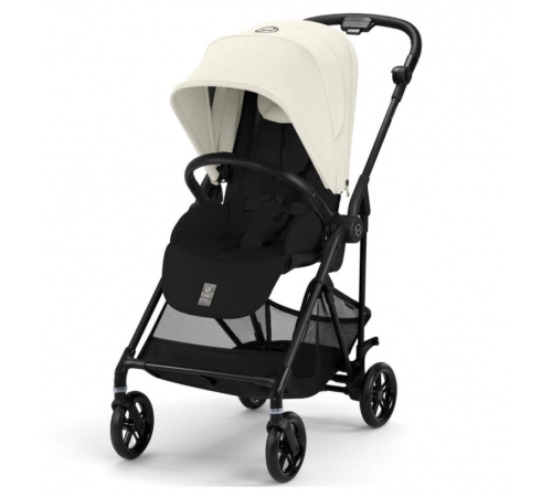 Коляска прогулочная Cybex Melio Carbon с дождевиком, Canvas White