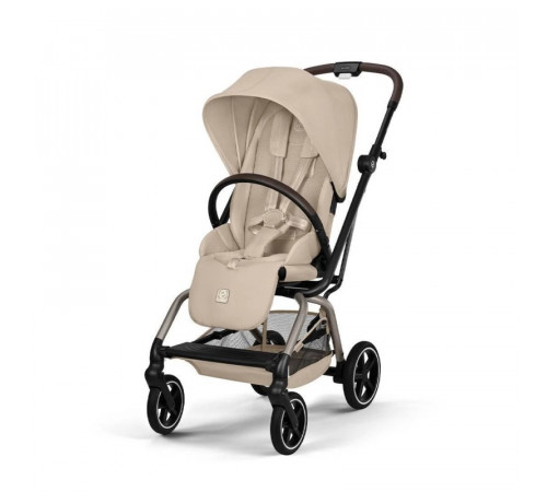 Прогулочная коляска Cybex Eezy S Twist+ 2 BLK, Almond Beige (с дождевиком и бампером)