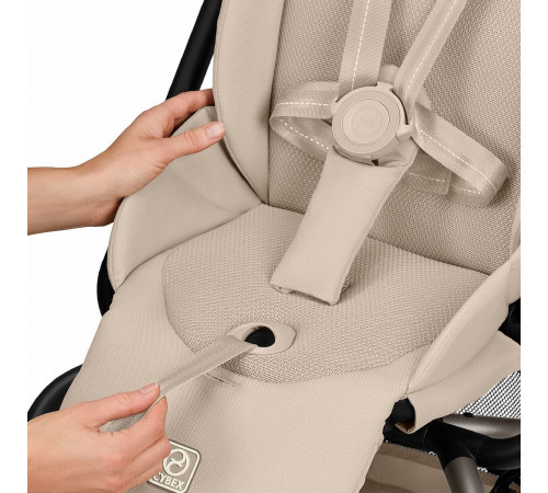 Прогулочная коляска Cybex Eezy S Twist+ 2 BLK, Almond Beige (с дождевиком и бампером)