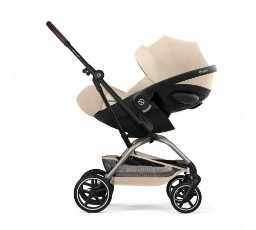 Прогулочная коляска Cybex Eezy S Twist+ 2 BLK, Almond Beige (с дождевиком и бампером)