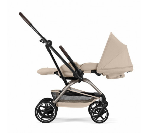 Прогулочная коляска Cybex Eezy S Twist+ 2 BLK, Almond Beige (с дождевиком и бампером)