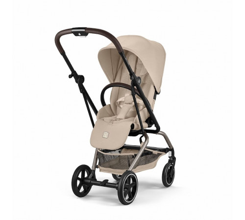Прогулочная коляска Cybex Eezy S Twist+ 2 BLK, Almond Beige (с дождевиком и бампером)