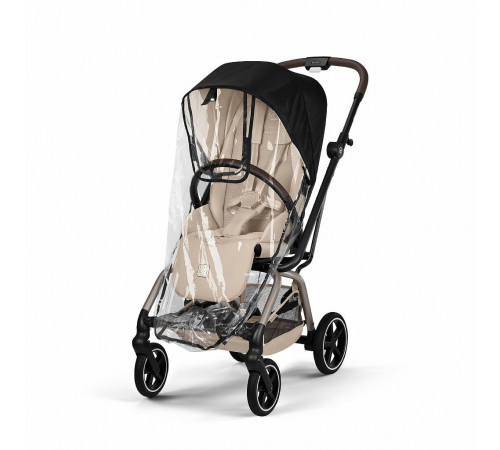 Прогулочная коляска Cybex Eezy S Twist+ 2 BLK, Almond Beige (с дождевиком и бампером)