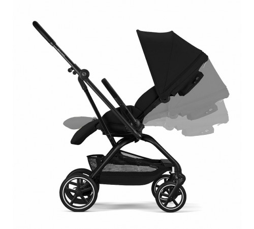 Прогулочная коляска Cybex Eezy S Twist+ 2 BLK, Magic Black (с дождевиком и бампером)