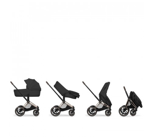 Коляска 2 в 1 Cybex Priam V Style, Sepia Black шасси Rosegold