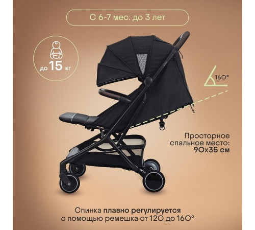 Коляска прогулочная Kidzi Kimi, Black