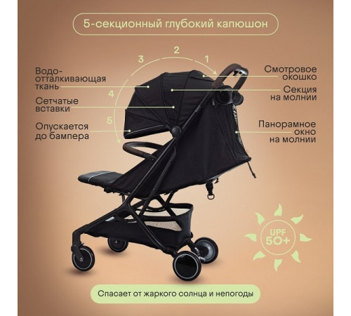 Коляска прогулочная Kidzi Kimi, Black