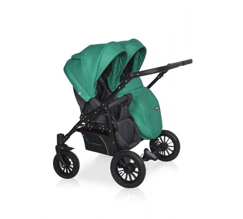 Коляска для двойни 2 в 1 Riko Basic Saxo, 01 (Бирюзовый, Чёрный)