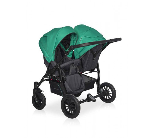 Коляска для двойни 2 в 1 Riko Basic Saxo, 01 (Бирюзовый, Чёрный)