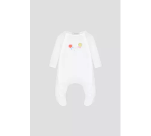 Комбинезон с принтом для новорожденной девочки арт. 688.07 Экрю Choupette