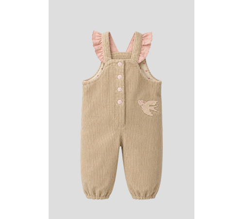Полукомбинезон вельветовый для новорожденной девочки арт. 74.138 Светло-бежевый