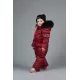 Комбинезон пуховой с меховой опушкой для новорожденной девочки арт. 568.20 Бордовый