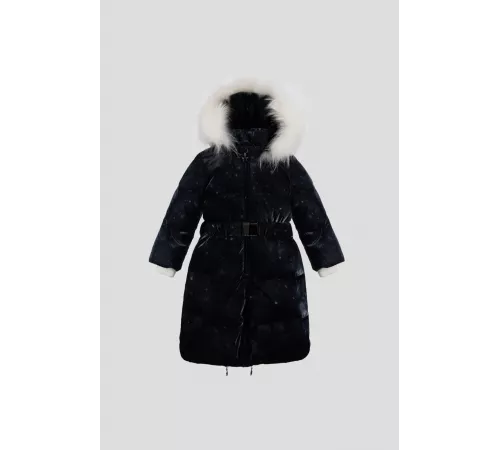 Конверт комбинезон-трансформер пуховый с меховой опушкой и манишкой для новорожденного мальчика арт. 778.20 Черный