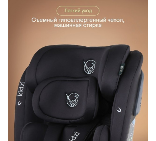 Автокресло Kidzi Spin 360 Plus i-Size (0-36 кг), Black