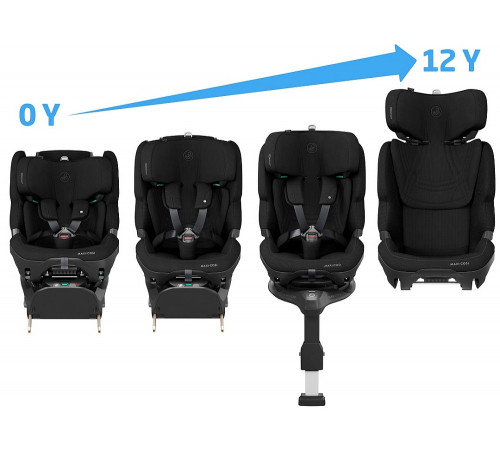 Автокресло Maxi-Cosi Pearl XL Slide Pro 0-36 кг с базой FamilyFix Slide Pro, Authentic Black