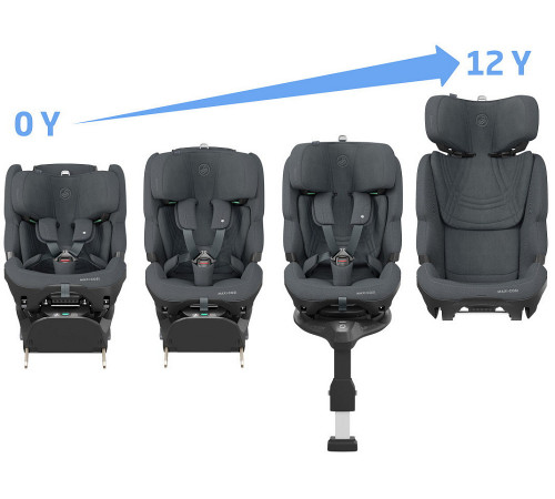 Автокресло Maxi-Cosi Pearl XL Slide Pro 0-36 кг с базой FamilyFix Slide Pro, Authentic Graphite