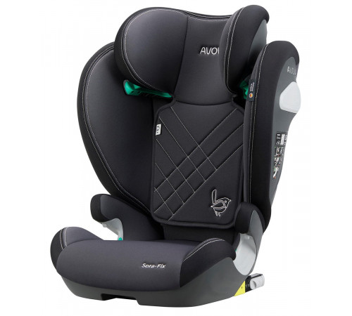 Автокресло Avova Sora Fix (100-150 см, 15-36 кг), Grey & Black