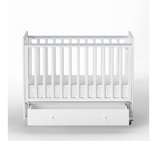 Детская кровать Antemi Classic Sleep с маятником и ящиком, Белый