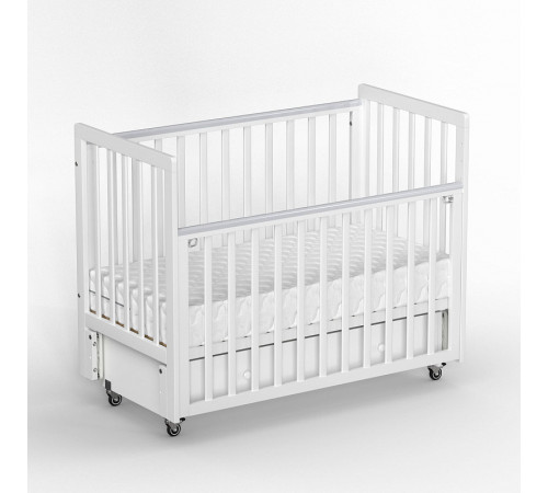 Детская кровать Antemi Classic Sleep с маятником и ящиком, Белый