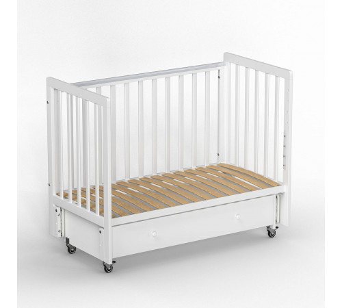 Детская кровать Antemi Classic Sleep с маятником и ящиком, Белый