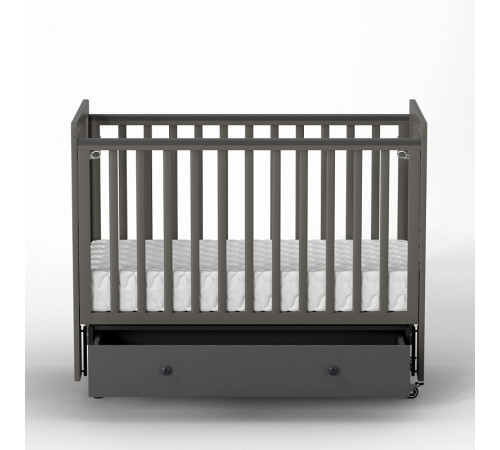 Детская кровать Antemi Classic Sleep с маятником и ящиком, Графит