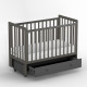 Детская кровать Antemi Classic Sleep с маятником и ящиком, Графит