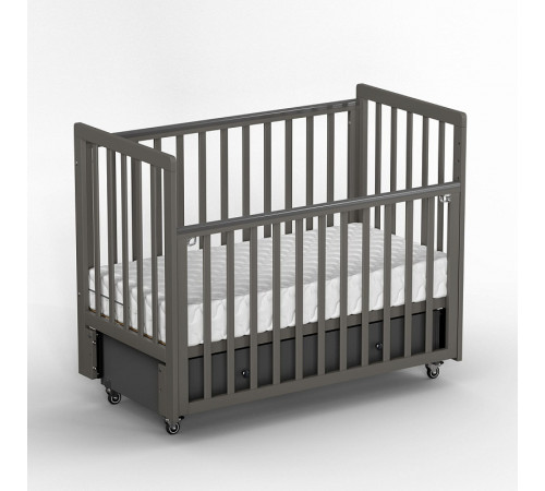 Детская кровать Antemi Classic Sleep с маятником и ящиком, Графит