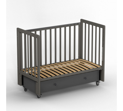 Детская кровать Antemi Classic Sleep с маятником и ящиком, Графит