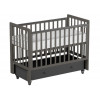 Детская кровать Antemi Classic Sleep с маятником и ящиком, Графит