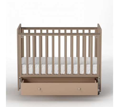 Детская кровать Antemi Classic Sleep с маятником и ящиком, Капучино