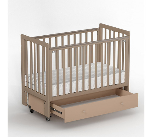 Детская кровать Antemi Classic Sleep с маятником и ящиком, Капучино