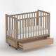 Детская кровать Antemi Classic Sleep с маятником и ящиком, Капучино