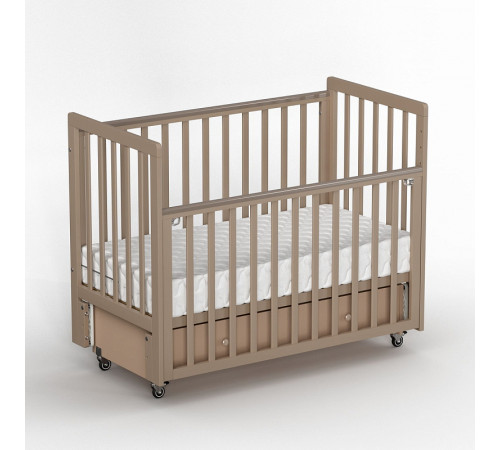 Детская кровать Antemi Classic Sleep с маятником и ящиком, Капучино