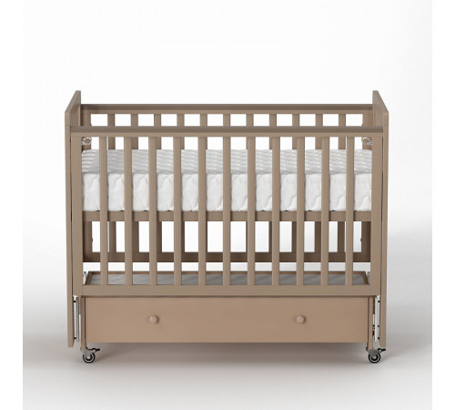 Детская кровать Antemi Classic Sleep с маятником и ящиком, Капучино