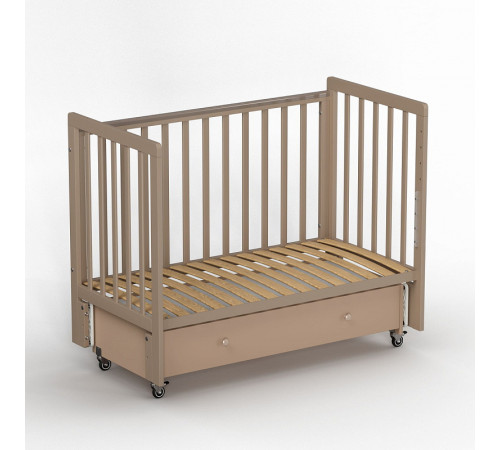Детская кровать Antemi Classic Sleep с маятником и ящиком, Капучино