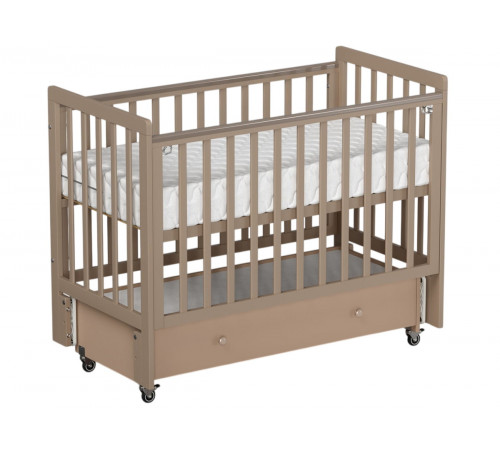 Детская кровать Antemi Classic Sleep с маятником и ящиком, Капучино