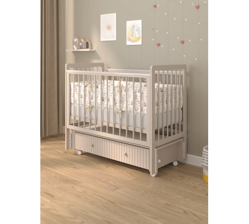 Детская кровать Pituso Tiny (RF) (ящик, маятник, колесо), Кашемир