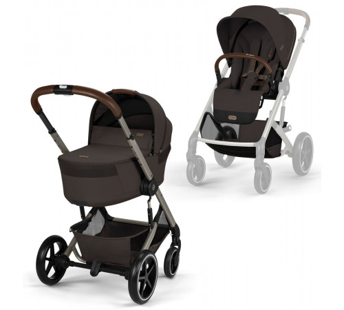 Коляска 2 в 1 Cybex Balios S Lux + Fold Cot, Chocolate Brown