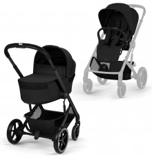 Коляска 2 в 1 Cybex Balios S Lux + Fold Cot, Moon Black