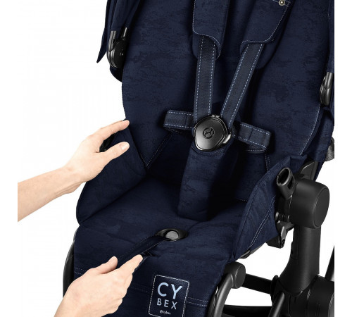 Детская коляска 2 в 1 Cybex Priam IV Rebellious Luxury Denim Blue шасси Rosegold