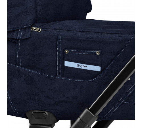 Детская коляска 2 в 1 Cybex Priam IV Rebellious Luxury Denim Blue шасси Rosegold