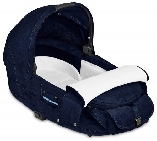 Детская коляска 2 в 1 Cybex Priam IV Rebellious Luxury Denim Blue шасси Rosegold