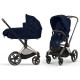 Детская коляска 2 в 1 Cybex Priam IV Rebellious Luxury Denim Blue шасси Rosegold