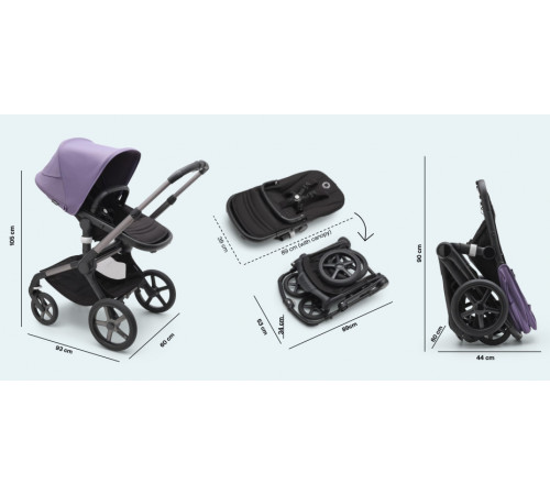 Коляска 2 в 1 Bugaboo Fox 5 Complete шасси Black, Forest Green