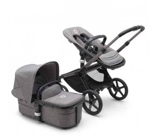 Коляска 2 в 1 Bugaboo Fox 5 Complete шасси Black, Grey Melange
