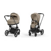 Коляска 2 в 1 Cybex Priam IV Cozy Beige, шасси Matt Black