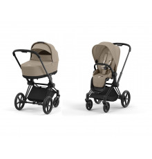 Коляска 2 в 1 Cybex Priam IV Cozy Beige, шасси Matt Black