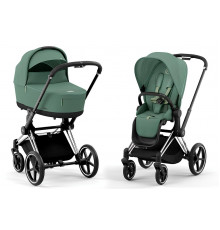Коляска 2 в 1 Cybex Priam IV Leaf Green, шасси Chrome Black