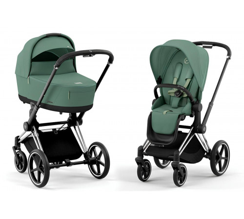 Коляска 2 в 1 Cybex Priam IV Leaf Green, шасси Chrome Black