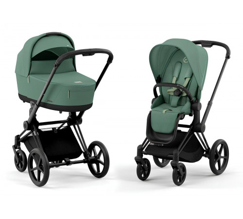 Коляска 2 в 1 Cybex Priam IV Leaf Green, шасси Matt Black
